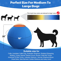 Happypaw 25inch Herding Ball high-contrast colors improve visibility during play.