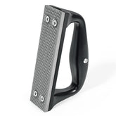 Harhana goat hoof rasp with ergonomic handle enables precise one handed shaping.