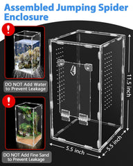 Harhana Jumping Spider Enclosure front magnet door allows easy access with minimal disruption