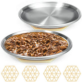 Harhana stainless steel cat dishes set of 4 with non-skid pads for stable meals.