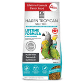 HARI Tropican lifetime granules being fed to a parrot for balanced daily nutrition