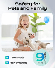 Harich CurLife N60 deodorizer being placed in litter box drawer for easy replacement.