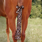 Harrison Howard stretchy tail bag in leopard pattern showing stylish grooming option