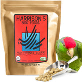 Harrison's High Potency Coarse bag shows a nutrient-dense daily base for parrots.