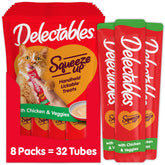 Hartz Delectables Squeeze Up tube pour illustrating a playful bonding moment
