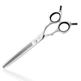 HASHIMOTO dog blending shears with 45 teeth deliver controlled thinning for smooth trims.