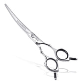 HASHIMOTO dog grooming scissors with curved blade deliver precise trims for faces and paws.