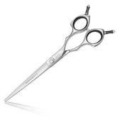 HASHIMOTO dog straight scissors with a straight blade for precise overall trims.