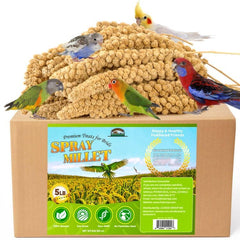 HATORTOP spray millet birds 5lb bag, ready-to-eat energy for parakeets.