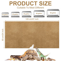Haull 47x24 inch coffee reptile mat easy-to-cut flooring for precise terrarium fit