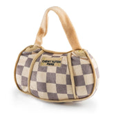 Haute Diggity Dog Checker Chewy Vuiton Handbag front view showcases stylish design for daily play.
