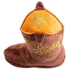 Haute Diggity Dog cowboy boot toy side view for interactive play.