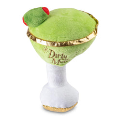 Haute Diggity Dog Dirty Muttini toy, green-white plush exterior, ideal for playful fetch.