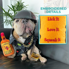 Haute Diggity Dog Furball Cinnamutt Whiskey squeaker-inside boosts engagement during fetch.