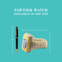 Haute Diggity Dog Pawtier Watch toy is machine-washable for easy cleanup.