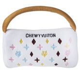 Haute Diggity Dog White Chewy Vuiton Handbag front view for stylish fetch.