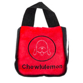 Haute Diggity Dog Chewlulemon Tote in red plush for fashionable, fun play.