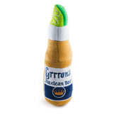 Haute Diggity Dog Grrrona Beer Bottle Toy closeup with squeaker for interactive play