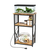 HavenlyYouth 10-gallon stand with power outlet setup improves device organization and tank management.