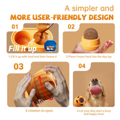 Havit Frozen Dog Treats Toy orange features a textured lid for extended licking.
