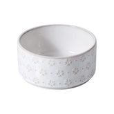 Havniva 6.1-inch ceramic dog bowl Arctic White front view for stable meals.