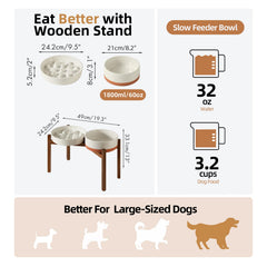 Havniva acacia wood stand elevates dog bowls for comfortable dining posture