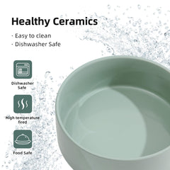 Havniva ceramic dog bowls showing heavy-weight base to reduce sliding during meals