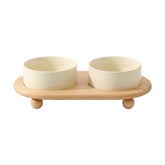 Havniva ceramic elevated cat bowl closeup shows a non-slip, easy-to-clean design for meals
