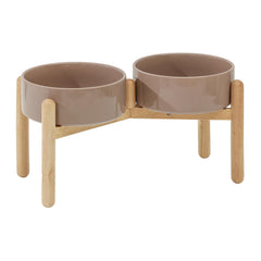 Havniva ceramic raised dog bowl with stand, front view, easier feeding for large dogs.