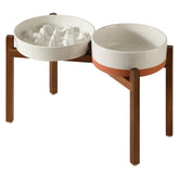 Havniva ceramic raised slow-feeder bowl with ridged design promoting slower meals