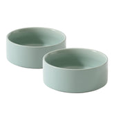 Havniva ceramic set of two cat bowls front view highlights stable non-slip base.