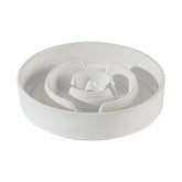 Havniva ceramic slow feeder dog bowl top view shows ridges for slower eating