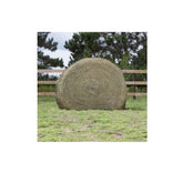 hay chix goldilocks round bale net setup for efficient field feeding.