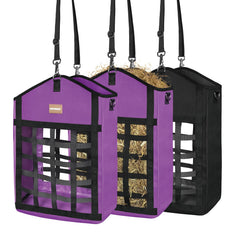 HAYSRMAN two-sided hay bag dual access supports simultaneous feeding and reduced crowding