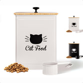 HB Design Co. cat food container with 25-cup capacity keeps kibble organized.