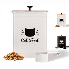HB Design Co. cat food container with 25-cup capacity keeps kibble organized.