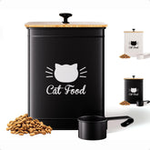 HB Design Co. cat food container lid showing airtight bamboo seal for freshness