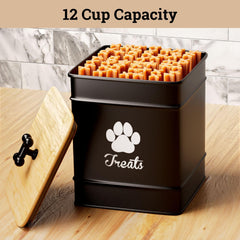 HB Design Co dog treat container side profile shows decorative, space-saving display.