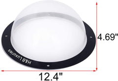 H&B Luxuries dome window closeup shows crystal-clear acrylic for easy pet monitoring.