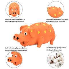 HCHYEY pig squeaky toy orange close-up shows durable latex