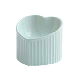 HCHLQLZ green ceramic raised cat bowls tilted design for easier feeding and reduced neck strain.