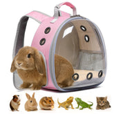 Hcupet Bunny Carrier front window offers calm travel view for small pets.
