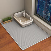 HCY&WLD cat litter mat double-layer top view captures litter for cleaner floors