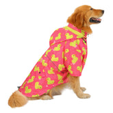 HDE dog raincoat double-layer zip in pink keeps dogs dry during walks