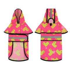 HDE dog raincoat harness opening for leash without removing jacket.