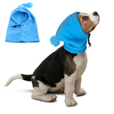 HDKUW Quiet Ears dogs hat blue S front view showing wraparound coverage