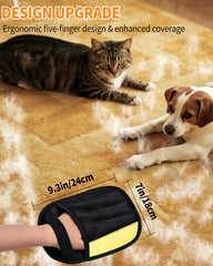 HDLDYDD five-finger design shown on a coat for gentle pet-hair removal.