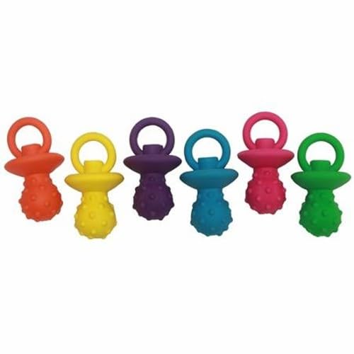 HDP Latex Pacifier Dog Squeaker Toy pack of 3 for gentle chewers and fetch play