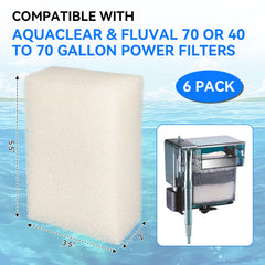 HDWGGD bio-sponge foam 6-pack highlighting multi-debris capture for cleaner water.