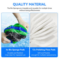 HDWGGD white floss filter pads remove fine waste to improve water quality